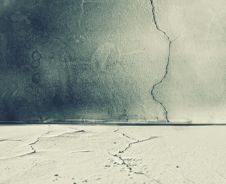 cracks in walls and floors